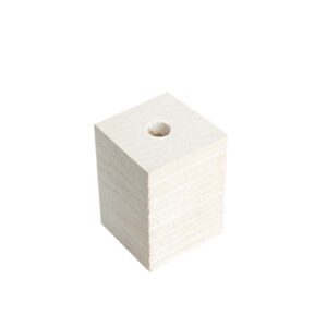 Bicchiere quadrato in legno con portalampade E27
