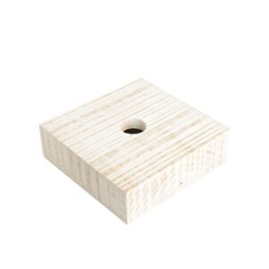 Rosone quadrato in legno 1 foro diametro 25mm per pendel