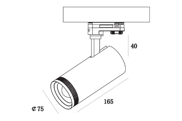 Proiettore a LED 5CCT Dual Power zoomabile 18/25W - disegno tecnico
