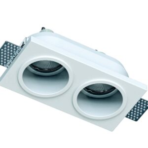 Faretto in gesso da incasso tondo 2 posizioni