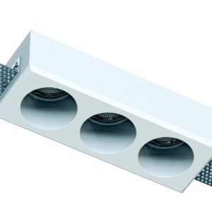 Faretto in gesso da incasso tondo 3 posizioni